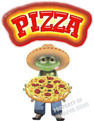 Pizza  Decal 14&#034; Food Truck Concession Restaurant Western Frog Theme