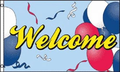 Welcome with balloons flag 3x5 store sign business advertising banner pennant for sale