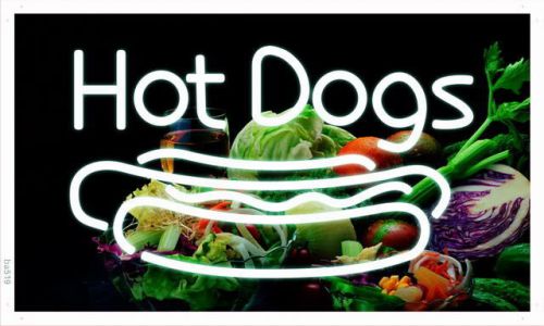 ba519 Hot Dog Dogs Cafe Lounge Lure NR Banner Shop Sign