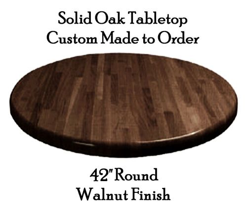 Lot 4 Solid Oak Restaurant Table Tops 42 Inch Round Walnut Finish Made to Order