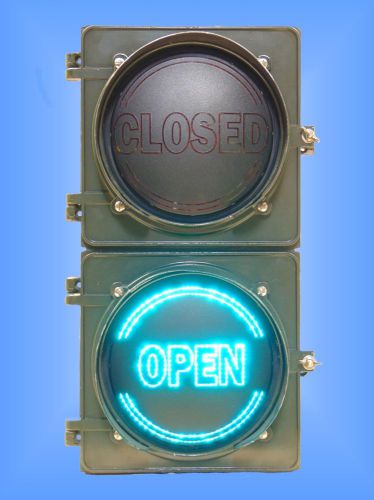Vintage traffic signal / traffic light modified into open sign, new small size for sale