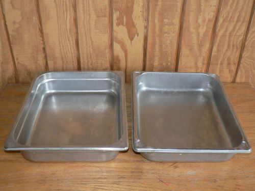 SET Of TWO !! Pan Half Size Stainless SS Buffet Steam Table Insert 2&#034;  SYSCOWARE