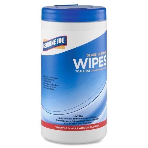 GJO10476CT Glass Cleaning Wipes, Ammonia Free, 50 Wipes/Tub, 6/CT, WE