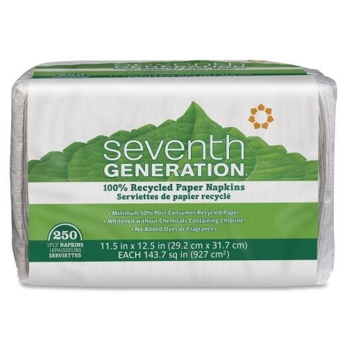 Seventh generation 100% recycled napkins - 1 ply  - 250 / pack - 11.5&#034;x12.5&#034; for sale