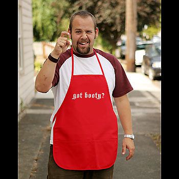 Got Booty? Red Pirate Grilling Kitchen Apron Skull and Bones Grog Ship&#039;s Cook
