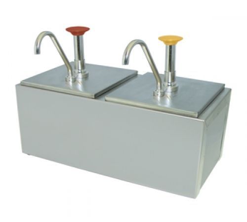 Update (cpd-206) double condiment pump dispenser, stainless steel for sale