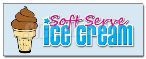 24&#034; SOFT SERVE CHOCOLATE ICE CREAM DECAL sticker icecream supplies