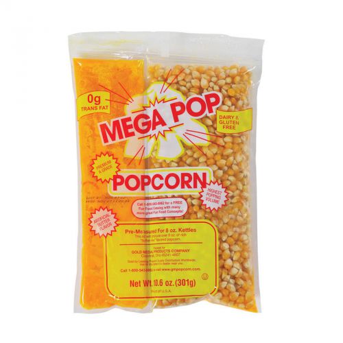 Mega-Pop Popcorn Kits for 8 Ounce Kettles 12 Kits Per Case Free Shipping