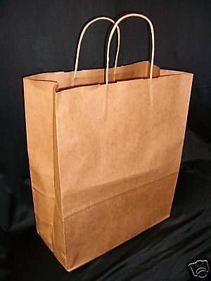 250 pcs NAT. CUB PAPER RETAIL SHOPPING BAGS 8x5x10