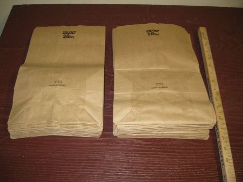 LOT OF 100 COUNT 20# SHORTY GROCERY BROWN PAPER BAGS - NEW