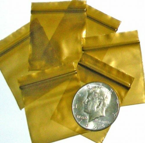 200 Gold 1.5 x 1.5&#034;  mini ziplock bags 1515 Baggies