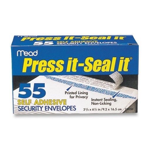 Mead press-it seal-it security envelope, 3 5/8 x 6 1/2, 20 lb, 55/box set of 3 for sale