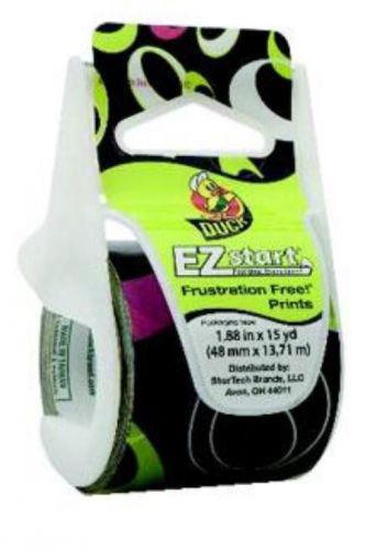 Duck Brand EZ Start Packaging Tape Black Olive Print 1.88&#039;&#039; x 15 yards