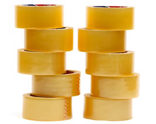 Clear parcel packing tape sellotape 48mm x 50m x 10rolls - free ship w/ track # for sale