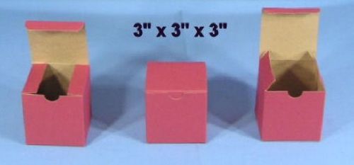** 50 Sturdy Red Gift / Shipping Boxes 3&#034; x 3&#034; x 3&#034; Cube Square 3x3x3 NEW **