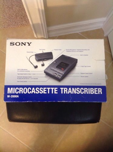 (NEW) SONY M-2000A Microcassette  Transcriber System.  Open Box New