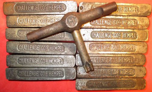 13 Challenge Hempel Jumbo Quoins With Key All Tested Letterpress Chase Lock Up