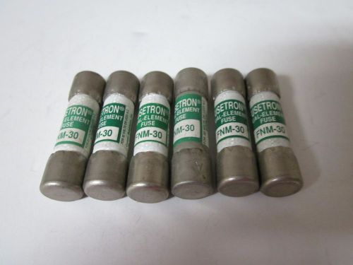 Lot of 6 cooper bussmann fnm-30 fuse new no box for sale