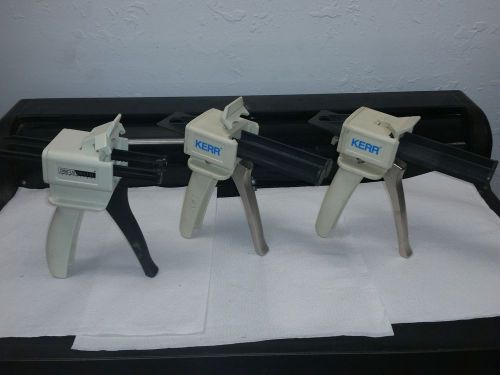 Lot of 3 Dental Lab Impression Guns - 2  Kerr Extruders, 1  Discus Dental
