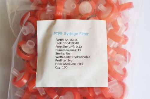 NEW 100pcs PTFE Syring Filters 13mm 0.22um non-sterilized