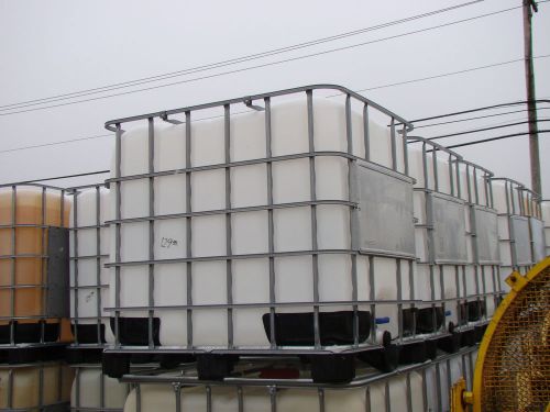 275 gallon plastic tote tank, galvanized steel frame for sale