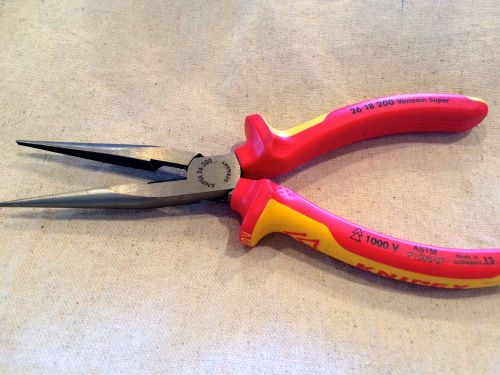Knipex heavy duty forged steel 8 in. electrical long nose pliers 1000 volts for sale