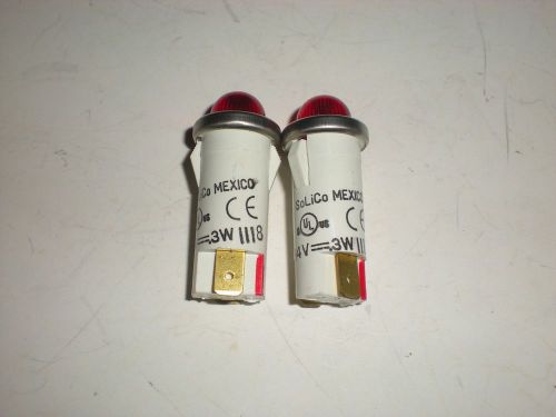 (LOT OF 2) SOLICO 14V ROUND RED INDICATOR LIGHT NEW