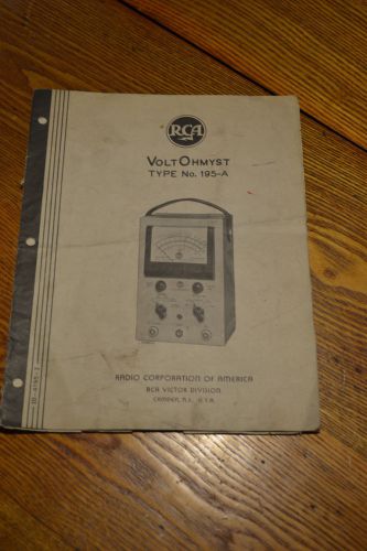 Rare Vtg. Rca Factory Manual Volthmyst Type No. 195 A Ham Radio