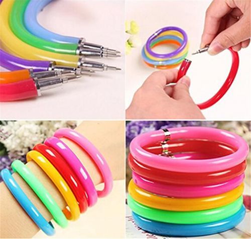 Valuable New 10X Plastic Bangle Bracelet Wristlet Circlet Flexible Ball Pen ESCA