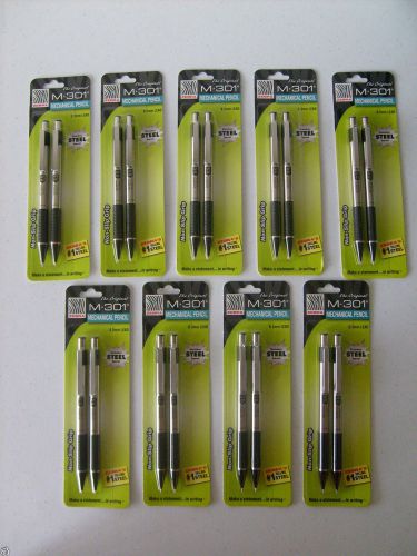 Lot 9 zebra m-301 mechanical pencils 0.5mm, stainless steel barrel, 2/pk 54012 ? for sale