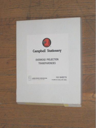 Overhead Projection Transparencies Campbell Stationary 100 Sheets Thermal Copy