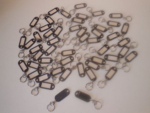 ( 50 ) Key Rings with Black Plastic Tabs w/ Removable Window for Identification