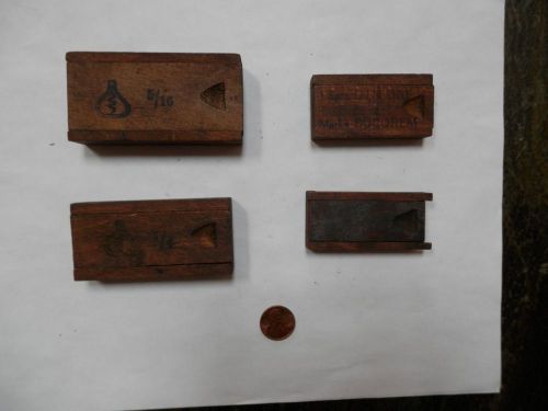 Vintage hand tap sets in original wooden boxes, set of 4 for sale