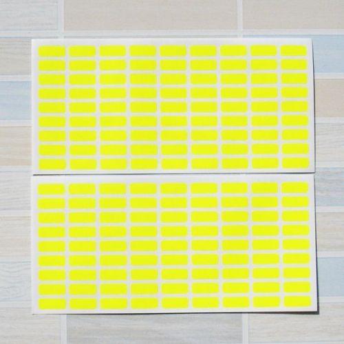 810 neon yellow color sticky labels 8 x 20 mm price stickers tags self adhesive for sale