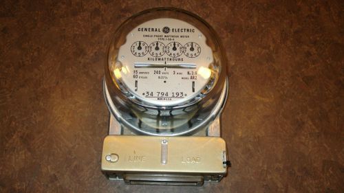 Vintage General Electric GE TYPE I-50-A Glass Electric Power Meter Made in USA