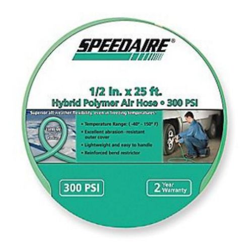Speedaire 2VDF7 1/2&#034; X 25 Ft Hybrid Polymer Air Hose- 300 PSI