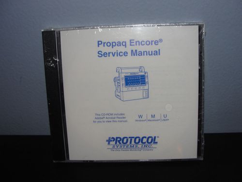 Protocol Systems Propaq Encore Patient Monitor Service Manual CD-Rom