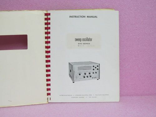 Alfred Manual 640 Series Sweep Oscillator Instruction Manual w/Schematics