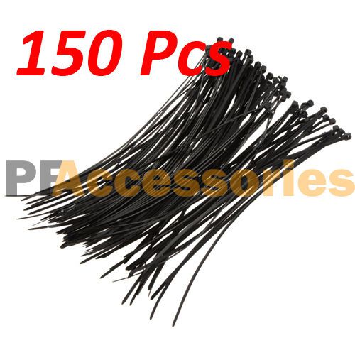 150 Pcs Black 14&#034; inch Heavy Duty UV Resistant Outdoor Cable Zip Ties 50 Lbs LOT
