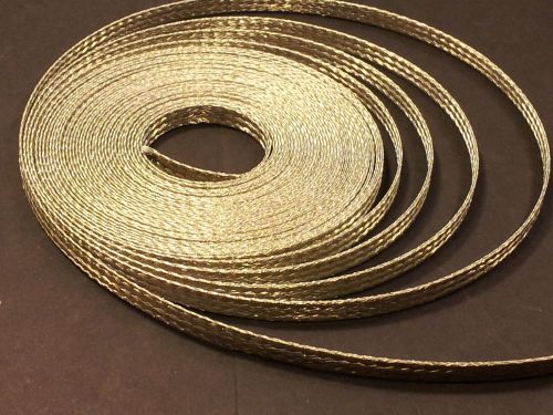 FREE SHIPPING 15&#039; Flat Braided Copper Wire Ground Strap and Shielding 1/4&#034;