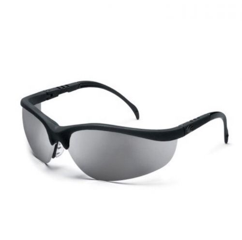 Crews CKD117 Klondike Safety Glasses with Black Frame, Silver Mirror Lens