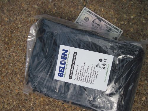 1000 black uv  belden cable zip ties w/ mounting hole 7&#034; dt-07-50-mh-0-m tyrap for sale
