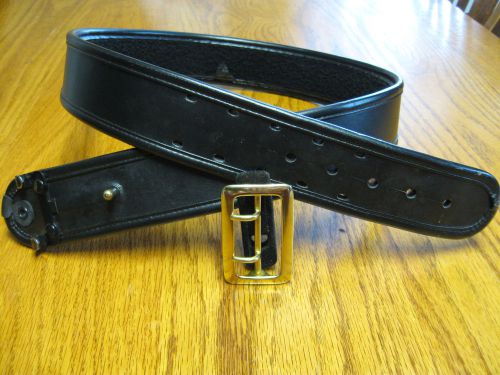 Bianchi sz 40/44  sam browne duty belt  accumold elite 7960 plain black leather for sale