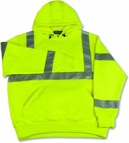 ERB 61541 S376 Class 3 Pull Over Safety Sweat Shirt  Lime  Large