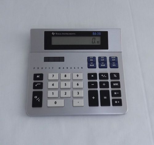 Texas Instruments Profit Manager BA-20 Desktop Calculator &#034;WORKS GREAT&#034;