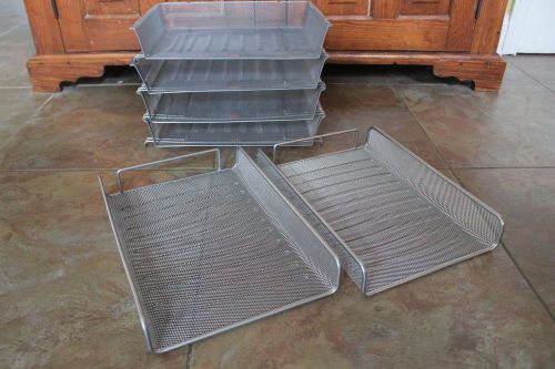 FOUR Mesh Letter Tray Stackable Side Loading Silver - Rubbermaid Brand and More!