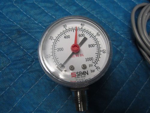 SPAN INST IPS122 TYPE 2  INDICATING PRESSURE SWITCH GAUGE 0-1000 PSI vcr