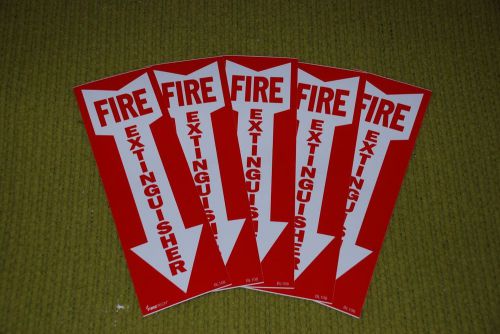 5- FIRE EXTINGUISHER SIGNS STICK-ON 4&#034; X 12&#034;