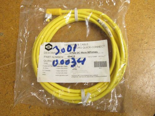 TPC Wire &amp; Cable 69412 4 Pole DC Micro 90 Female Quick Connect Cable 250V 4A New