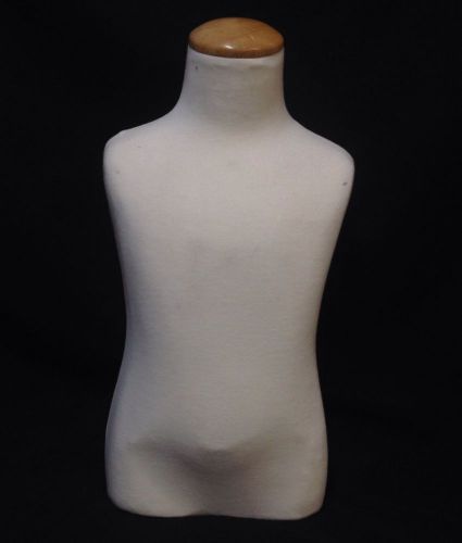 Child Torso Mannequin Display Form White Half Body Cloth Covered Kid Toddler